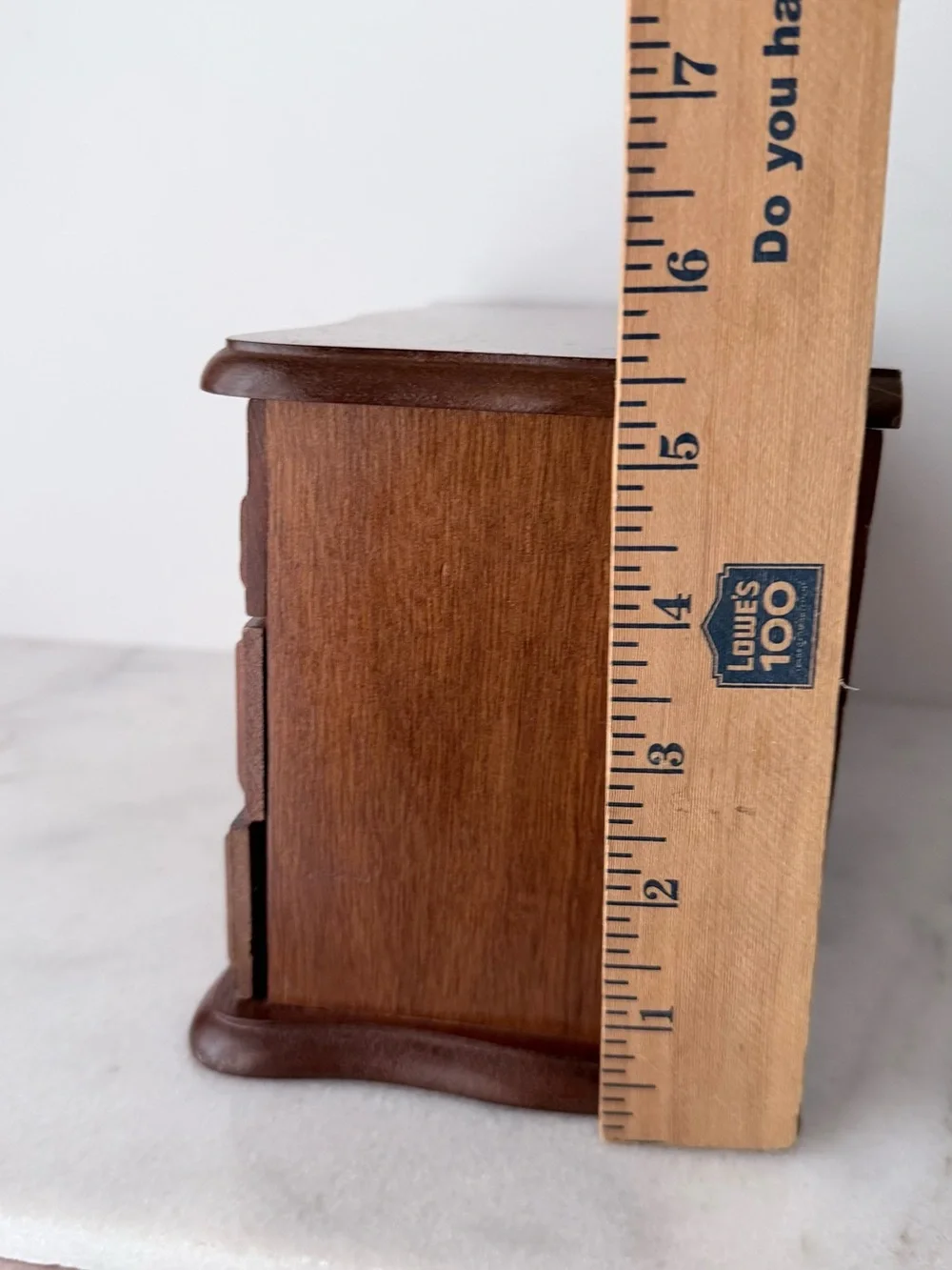 Wooden Jewelry Box with Brass Accents - Brown